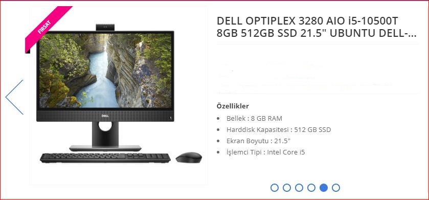DELL OPTIPLEX 3280 AIO i5-10500T 8GB 512GB SSD 21.5" UBUNTU